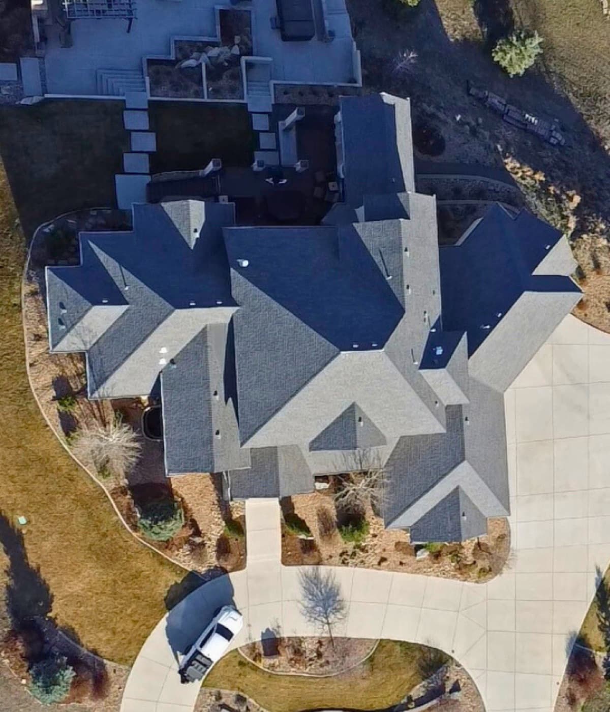 Large home roof replacement by Gates Enterprises in Colorado