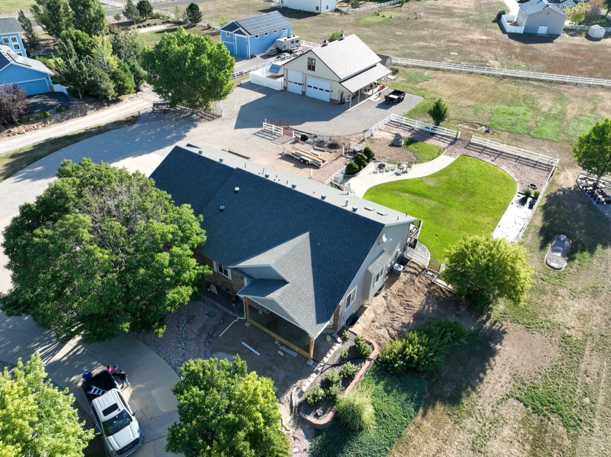 Completed roofing project in Lakewood Colorado by Gates Enterprises